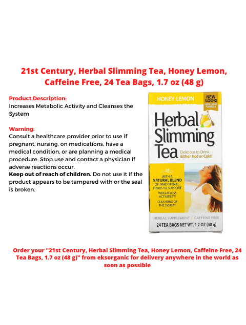 Herbal Slimming Tea Honey Lemon Caffeine Free 24 Tea Bags