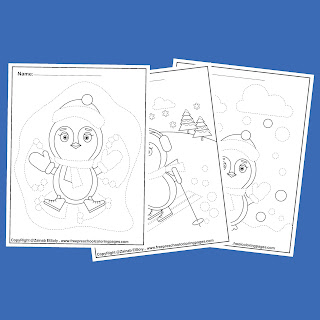 penguins activities for preschoolers fine motor skills tracing and coloring winter coloring pages for kids