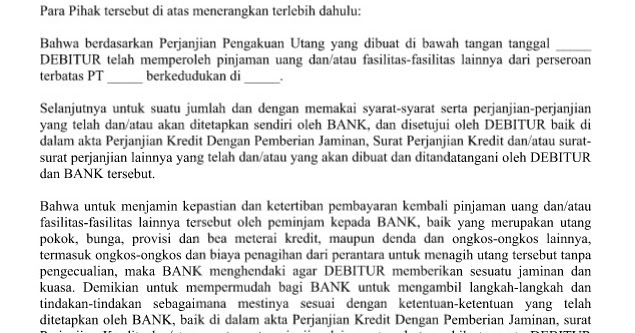 Contoh Surat Kuasa Jaminan Fidusia - Contoh Buas