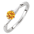 A019のリング形状、オレンジダイヤはハートインダイヤモンド製