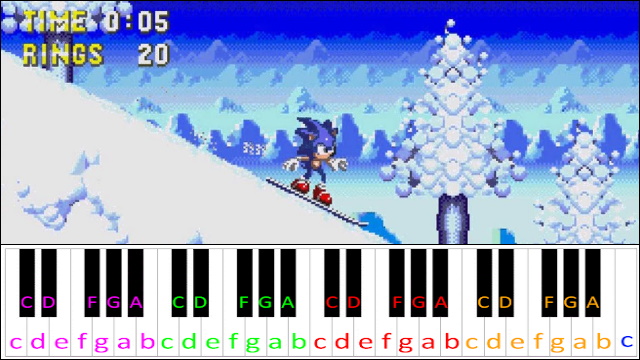 Ice Cap Zone (Sonic 3) Piano / Keyboard Easy Letter Notes for Beginners