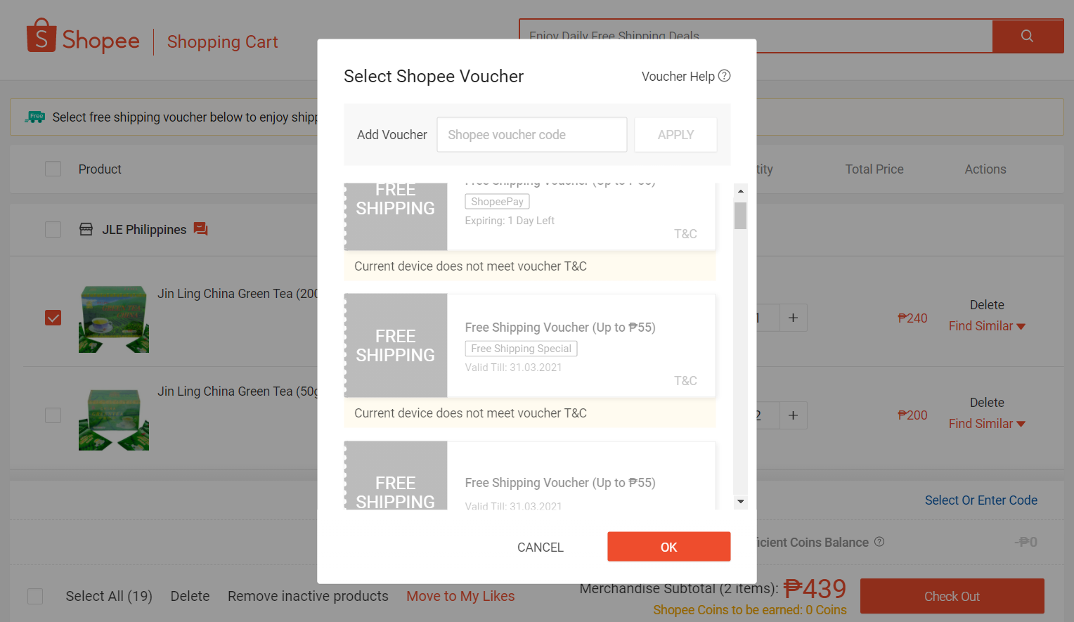 Shopee Free Shipping Vouchers