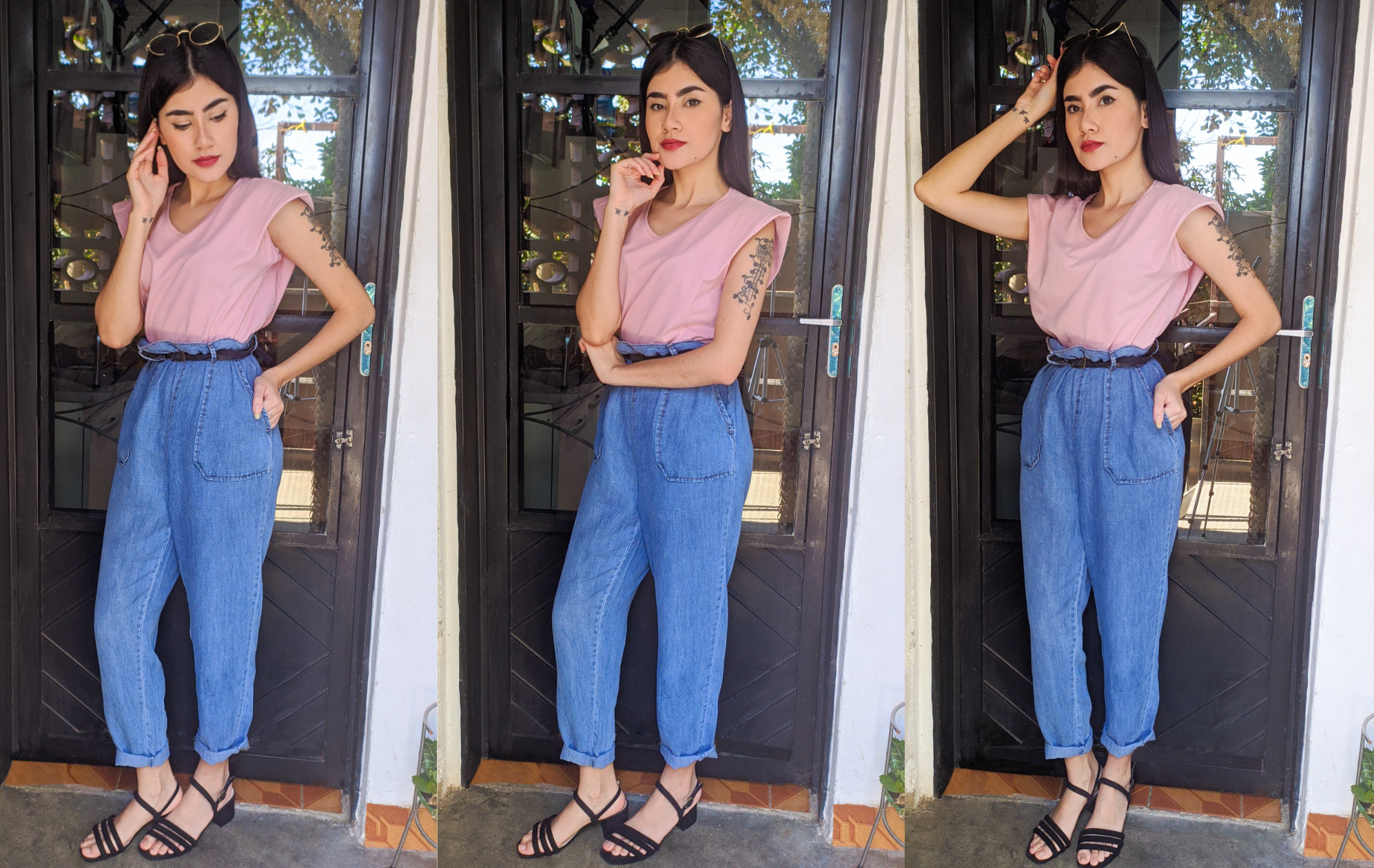 Mom jeans e muscle tee