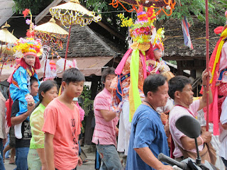 Part of the Songkran parade in Pai