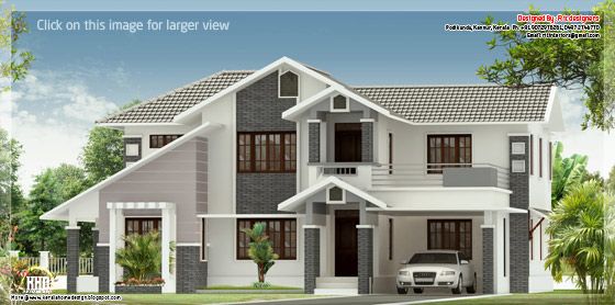 Sloping roof house