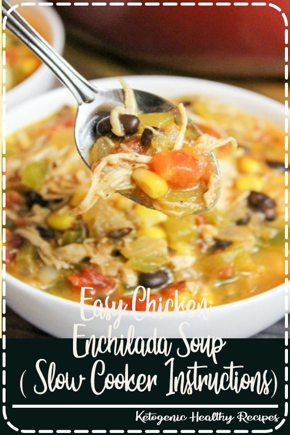 Easy Chicken Enchilada Soup is a weeknight favorite. Ready in 30 minutes, packed with chicken, and simmered in a delicious cheesy broth. A delicious and easy soup for a weeknight dinner. #soup #chicken #chickensoup #easyrecipe #backtoschool #cheesecurdinparadise #30minutemeals