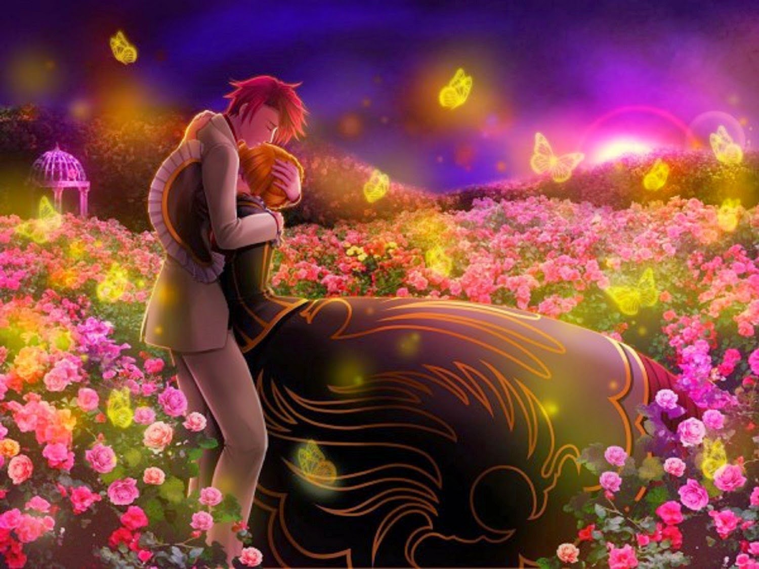 Anime Romantic Couple HD Wallpaper Free