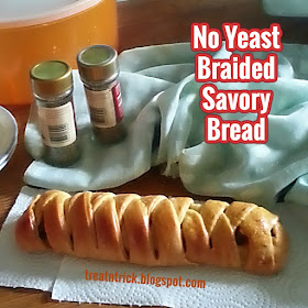 No Yeast Braided Savory Bread Recipe  @ treatntrick.blogspot.com