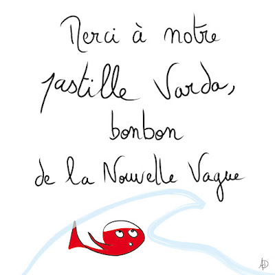 agnes varda, cheveux, cinéma, illustration, merci, nouvelle vague, pastille vasa, poisson, rouge, varda, 