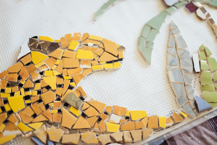 leopard mosaic making