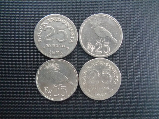 Koleksi Uang Koin Logam Kuno 25 Rupiah Emisi Tahun 1971 Gambar Burung