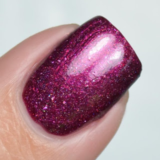 blackened red holo nail polish