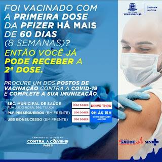 Antecipação da 2ª dose da Pfizer em Teresópolis