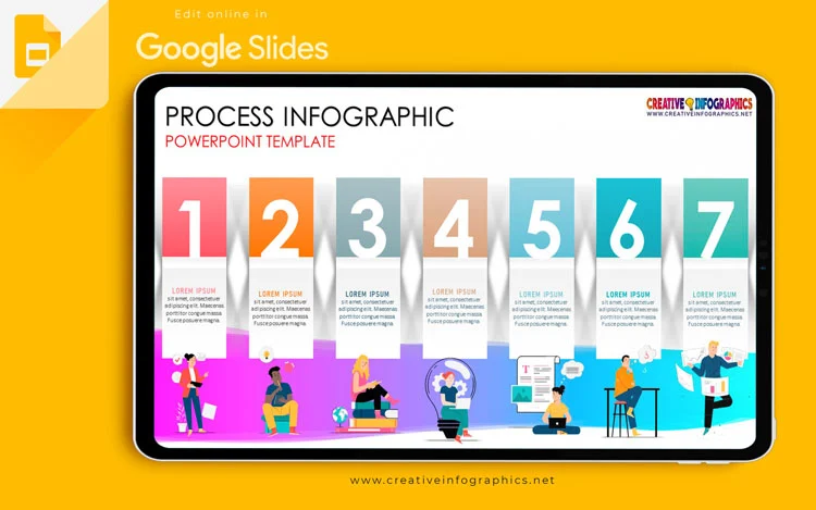 Horizontal 7-Step Process Infographic Template
