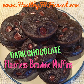 Dark Chocolate Flourless Brownie Muffins, healthy dessert, clean eating dessert