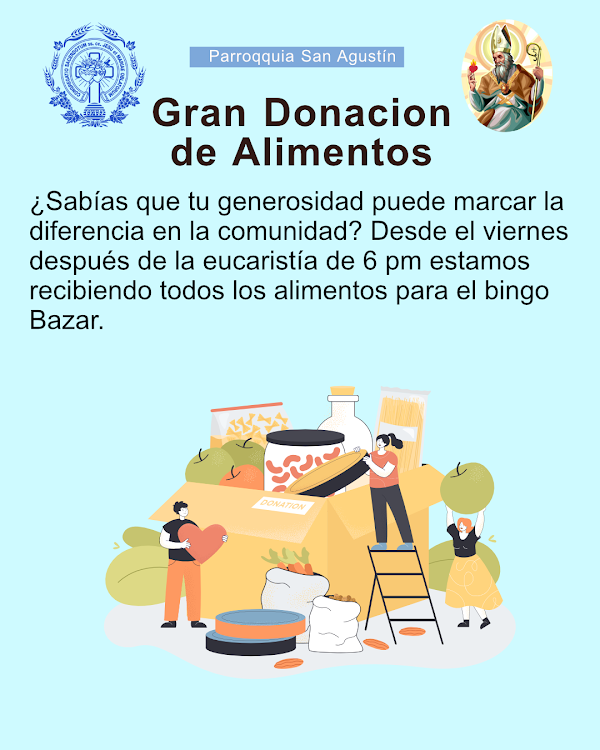 Gran Donacion de Alimentos para el bingo bazar