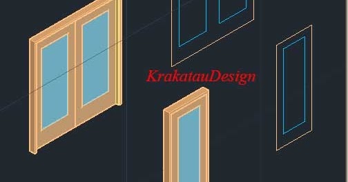 Door Pintu  1 dan Pintu  2 Kayu 3D KrakatauDesign 