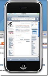 Visualización correcta de este blog en el emulador del iPhone