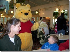 Parker meeting Pooh-- scary!!