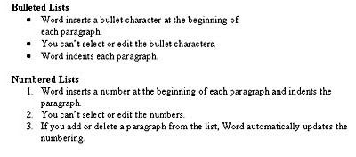 Bullet & Number List