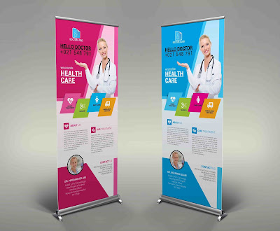 medical rollup banner, health rollup banner, hospital rollup banner, doctor rollup banner