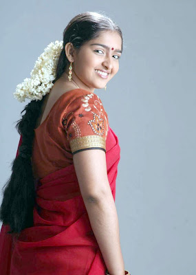 Tamil Actress Sanusha Hot in Red Half Saree Photos