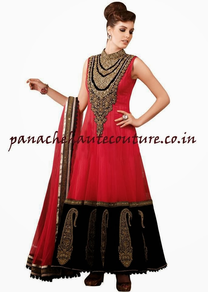  red color anarkali salwar kameez