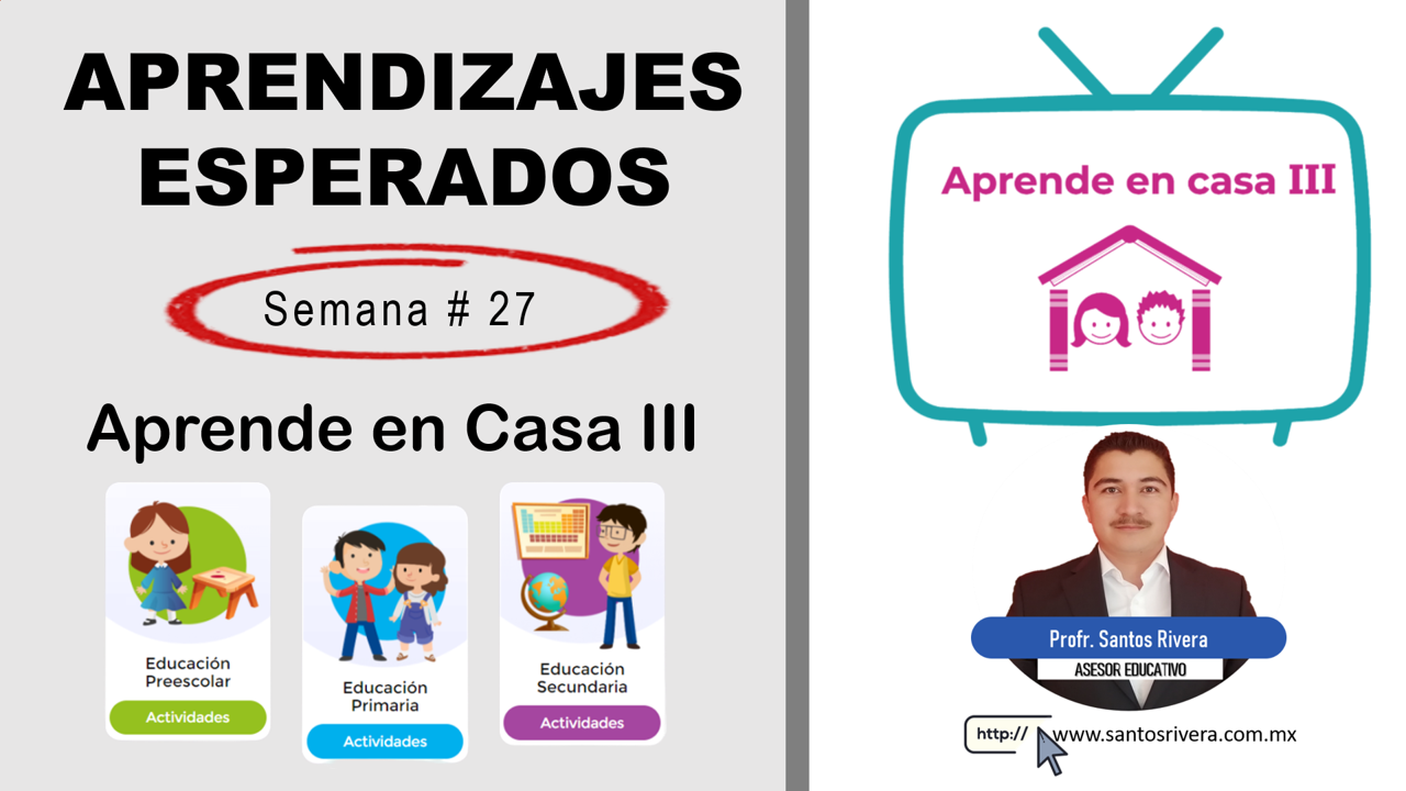 Aprendiezajes esperados Aprende en Casa III semana 27