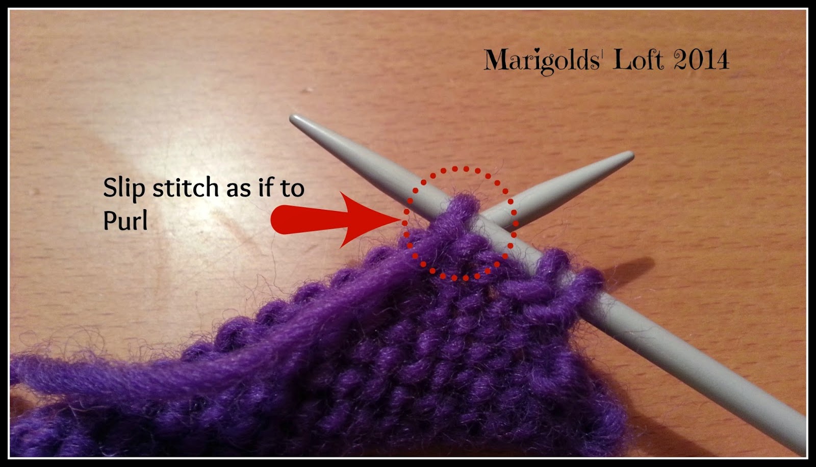 double stitch on purl stitches