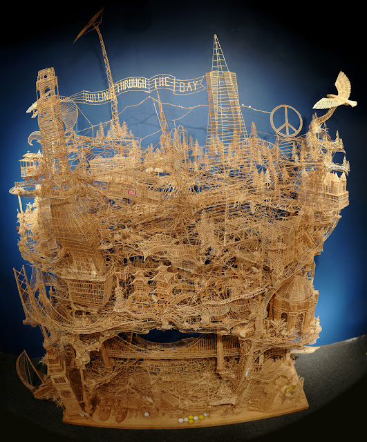 Kinetic sculpture of San Francisco made from 100,000 toothpicks Seen On www.coolpicturegallery.us