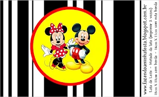 Minnie and Mickey in Red, Free Printable Candy Bar Labels.