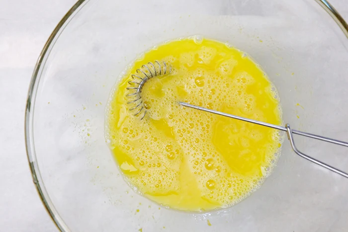 whisking Meyer Lemon Curd ingredients