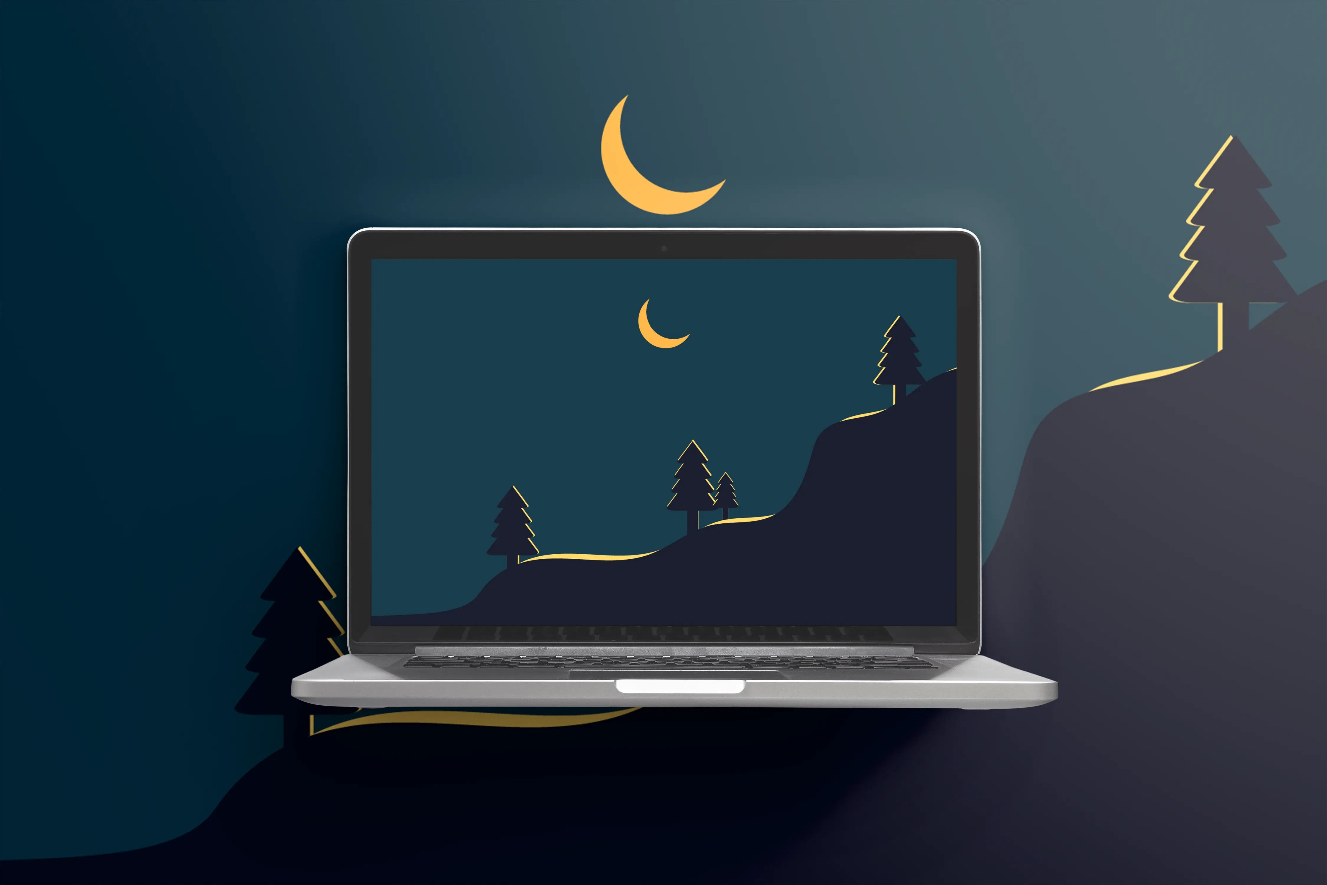 7680x4320 Colorful Mountains Night Minimal 8k 8K ,HD 4k Wallpapers