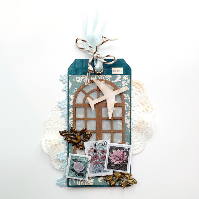 Mixed Media Travel Tag by Dana Tatar for FabScraps