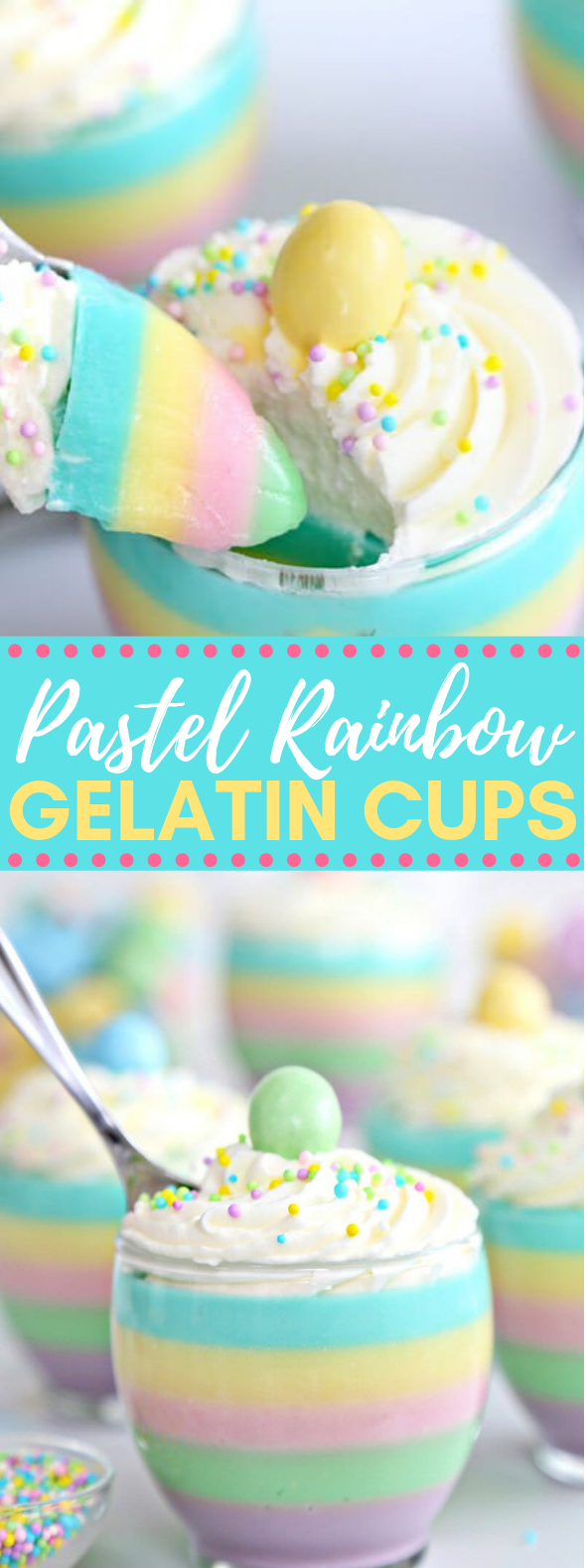 PASTEL RAINBOW GELATIN CUPS #desserts #kidfriendly