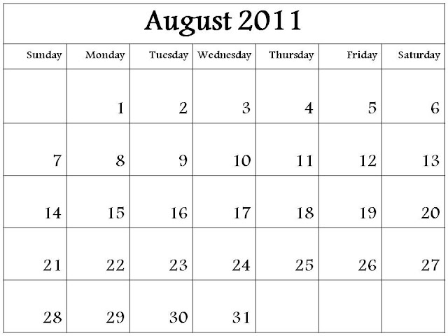 july and august calendar 2011. blank july calendar 2011. lank
