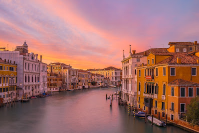 River Channel Sunset Tranquillity Venice Water