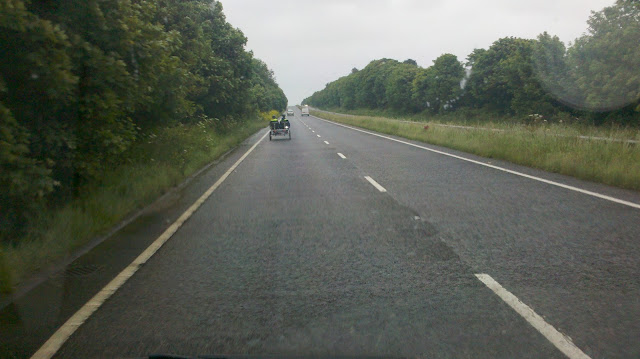 View of the quadlejog boys from the support vehicle