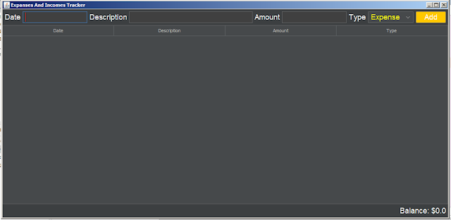 Java Expenses And Incomes Tracker App