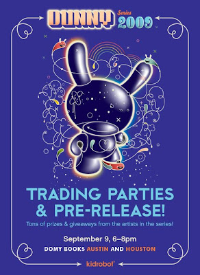 Kidrobot Dunny Series 2009 Pre-Release Party at Domy Books in Houston and Austin, TX Ad