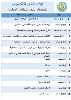 حجز البطاقه الوطنيه