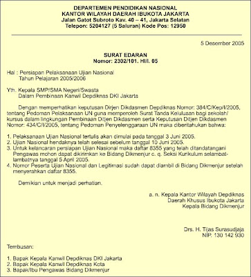 CONTOH SURAT DINAS RESMI  Berita Informasi Terbaru Update 