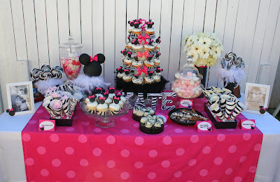 Site Blogspot  Party Table Centerpieces on Print Pom Poms Over The Dessert Table And Pink Polka Dot Tablecloth