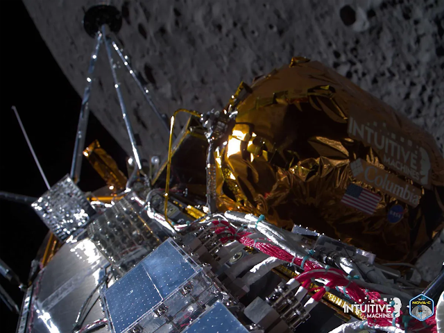 Aquí se captura el módulo de aterrizaje lunar mientras orbitaba la Luna antes de aterrizar.