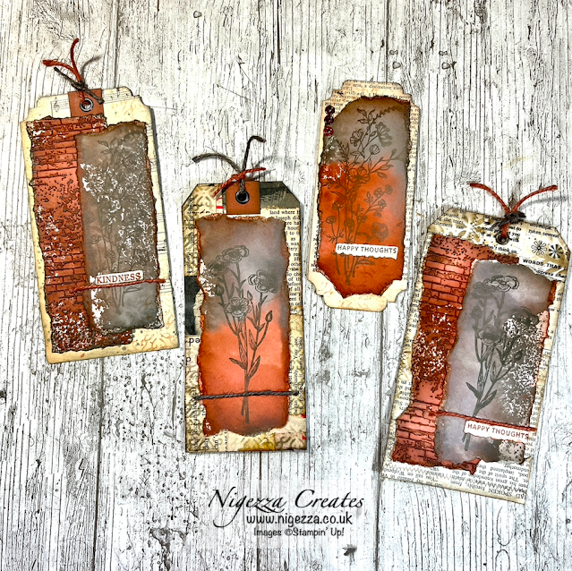 Water Colour Splat Vintage Tags: Stamp Around UK June Video Hop