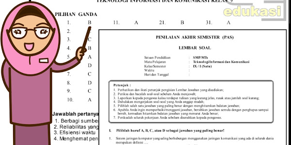 Soal PAS TIK Kelas 9 Semester 1 Tahun 2019/2020