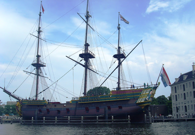 View from a canal cruise and boat tour in Amsterdam