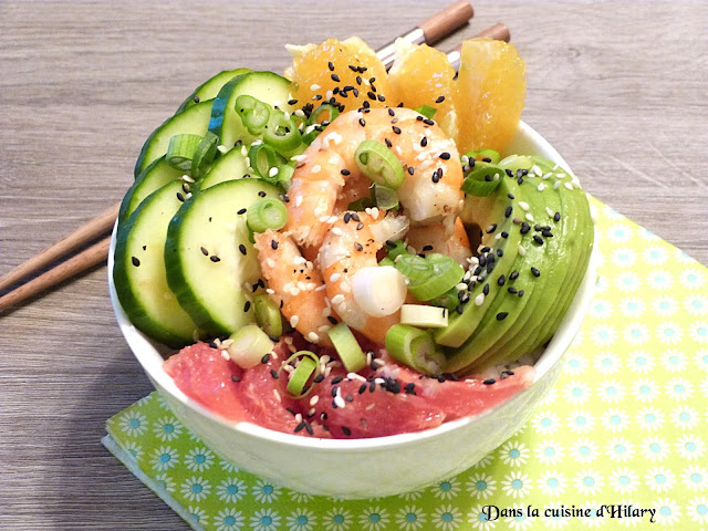 Poke bowl à la crevette marinée