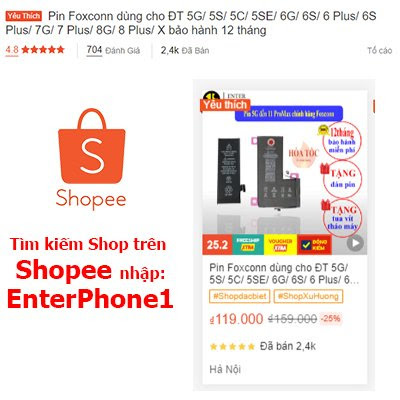 Pin 6 Plus/ 6S Plus bảo hành 12 tháng 1 đổi 1