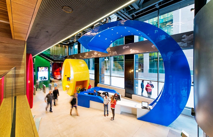 Lobby of Google office in Dublin 